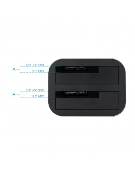 TooQ TQDS-805G base de conexión para disco duro USB 3.2 Gen 1 (3.1 Gen 1) Type-B Aluminio