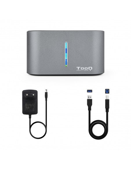 TooQ TQDS-805G base de conexión para disco duro USB 3.2 Gen 1 (3.1 Gen 1) Type-B Aluminio