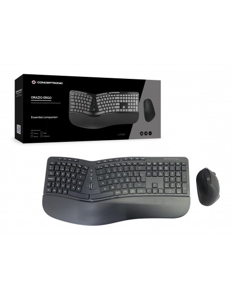 Conceptronic ORAZIO02ES teclado Ratón incluido RF inalámbrico QWERTY Español Negro