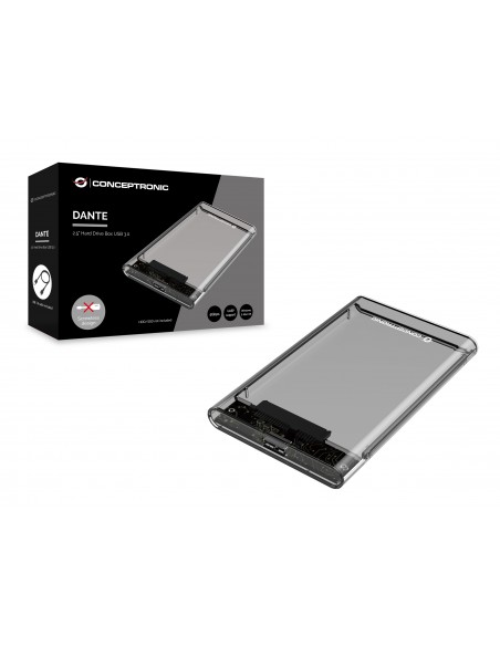Conceptronic DANTE03T caja para disco duro externo Carcasa de disco duro SSD Transparente 2.5"