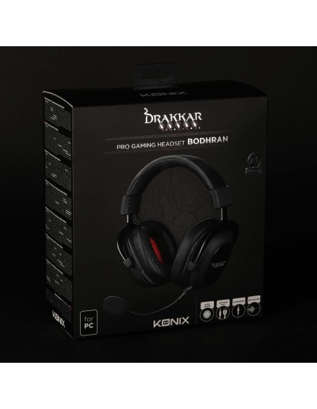 Konix Drakkar Prime 7.1 Pro Bodhran Auriculares Alámbrico Diadema Juego Negro