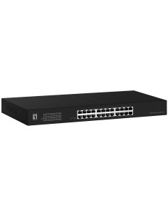 LevelOne Switch 24x GE GEU-2431 19\" Rack Mount Kit No administrado Gigabit Ethernet (10 100 1000) 1U Negro