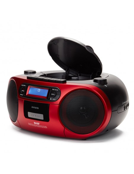 Aiwa BBTC-660DAB RD sistema estéreo portátil Digital 4 W DAB+, FM Negro, Rojo Reproducción MP3
