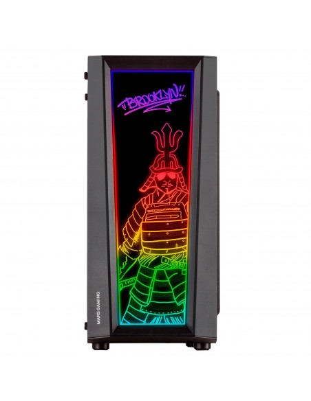Mars Gaming MC-ART Negro Caja PC Gaming ATX Doble Cristal Templado Dibujable ARGB 12 Modos Ventilador 12cm