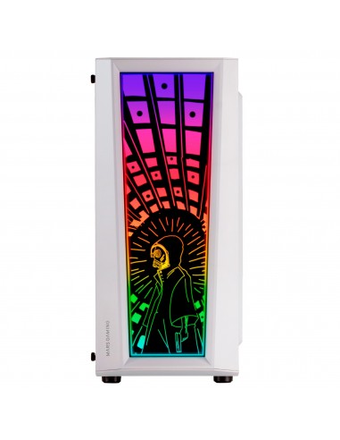 Mars Gaming MC-ART Blanco Caja PC Gaming ATX Doble Cristal Templado Dibujable ARGB 12 Modos Ventilador 12cm