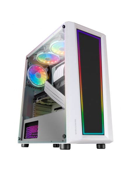 Mars Gaming MC-ART Blanco Caja PC Gaming ATX Doble Cristal Templado Dibujable ARGB 12 Modos Ventilador 12cm Mars Gaming MC-ART Blanco Caja PC Gaming ATX Doble Cristal Templado Dibujable ARGB 12 Modos Ventilador 12cm