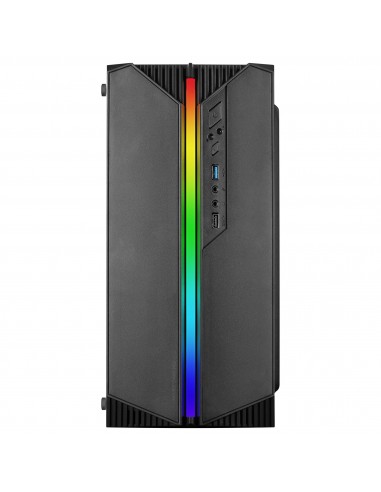 Mars Gaming MC-S1 Negro Caja PC Compacta Gaming Micro-ATX Iluminación ARGB 12 Modos Ventilador FRGB Ventana Lateral Completa