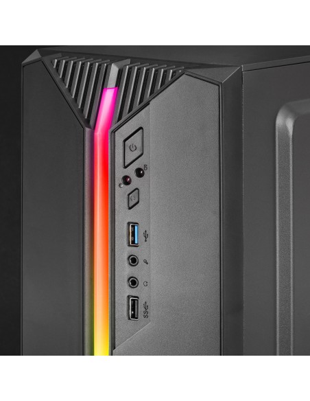 Mars Gaming MC-S1 Negro Caja PC Compacta Gaming Micro-ATX Iluminación ARGB 12 Modos Ventilador FRGB Ventana Lateral Completa