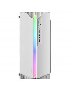 Mars Gaming MC-S1 Blanco Caja PC Compacta Gaming Micro-ATX Iluminación ARGB 12 Modos Ventilador FRGB Ventana Lateral Completa 2