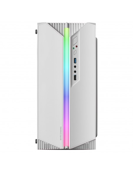 Mars Gaming MC-S1 Blanco Caja PC Compacta Gaming Micro-ATX Iluminación ARGB 12 Modos Ventilador FRGB Ventana Lateral Completa