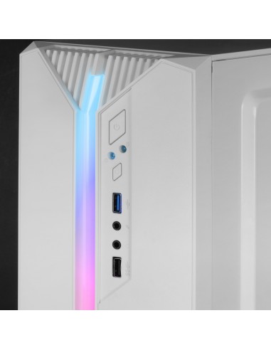 Mars Gaming MC-S1 Blanco Caja PC Compacta Gaming Micro-ATX Iluminación ARGB 12 Modos Ventilador FRGB Ventana Lateral Completa