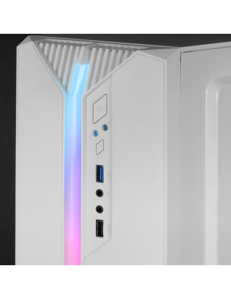 Mars Gaming MC-S1 Blanco Caja PC Compacta Gaming Micro-ATX Iluminación ARGB 12 Modos Ventilador FRGB Ventana Lateral Completa