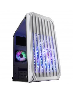 Mars Gaming MC-S2 Blanco Caja PC Compacta Gaming Micro-ATX 2 Ventiladores FRGB Raibow con Rejilla Frontal Ventana Lateral