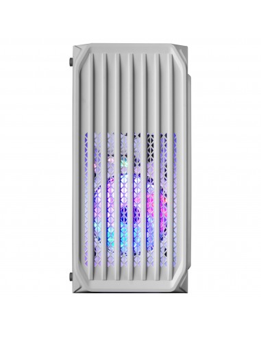 Mars Gaming MC-S2 Blanco Caja PC Compacta Gaming Micro-ATX 2 Ventiladores FRGB Raibow con Rejilla Frontal Ventana Lateral