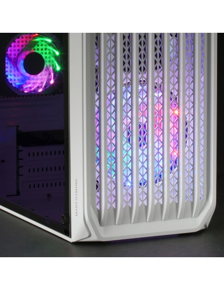 Mars Gaming MC-S2 Blanco Caja PC Compacta Gaming Micro-ATX 2 Ventiladores FRGB Raibow con Rejilla Frontal Ventana Lateral Mars Gaming MC-S2 Blanco Caja PC Compacta Gaming Micro-ATX 2 Ventiladores FRGB Raibow con Rejilla Frontal Ventana Lateral
