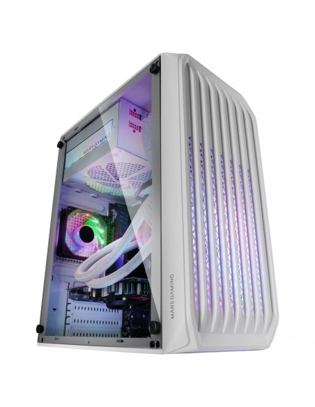 Mars Gaming MC-S2 Blanco Caja PC Compacta Gaming Micro-ATX 2 Ventiladores FRGB Raibow con Rejilla Frontal Ventana Lateral Mars Gaming MC-S2 Blanco Caja PC Compacta Gaming Micro-ATX 2 Ventiladores FRGB Raibow con Rejilla Frontal Ventana Lateral