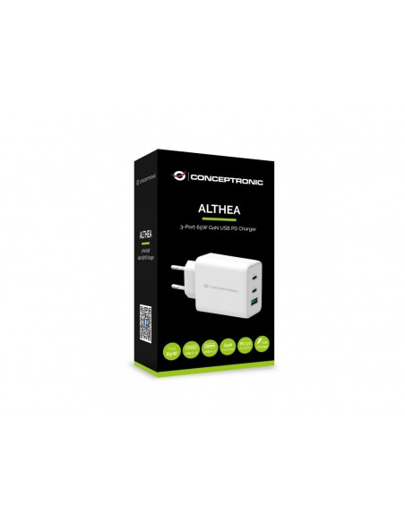Conceptronic ALTHEA12W cargador de dispositivo móvil Universal Blanco Corriente alterna Carga rápida Interior