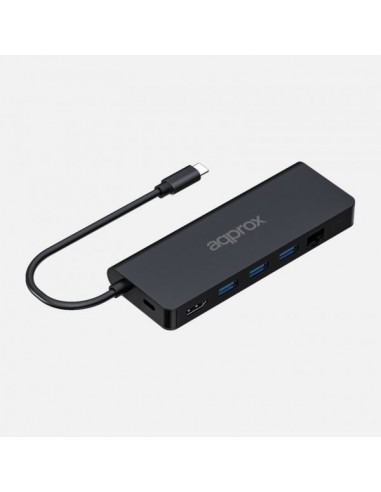 Approx APPC53 base para portátil y replicador de puertos USB 3.2 Gen 1 (3.1 Gen 1) Type-C Negro