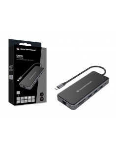 Conceptronic DONN15G base para portátil y replicador de puertos Alámbrico USB 3.2 Gen 1 (3.1 Gen 1) Type-C Gris 2