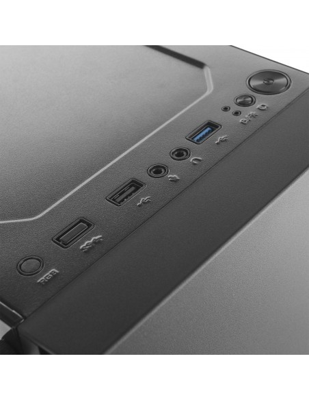 Mars Gaming MCN2 Caja PC Gaming ATX Ventana Lateral Completa Rejilla Delantera Diseño Cámara Dual Ventilador Trasero 12cm Negro