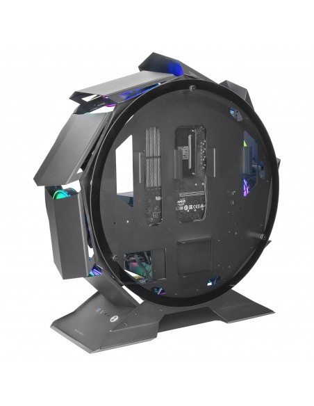 Mars Gaming MCORB Negro Caja PC Gaming Micro-ATX XL Diseño Circular Custom Doble Cristal Templado