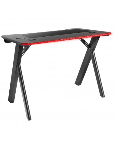 Mars Gaming MGD100RGB Mesa Gaming RGB Alfombrilla XXL Soporte Cascos + Botella 100x60cm Negro