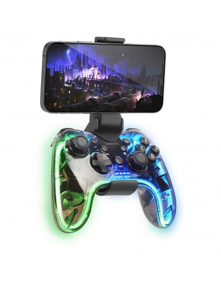 Mars Gaming MGP-BT Gamepad Bluetooth 5.0 RGB Neon Adaptador Smartphone Giroscopio y Vibración Háptica Joysticks Analógicos
