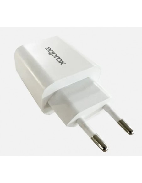 Approx CARGADOR USB DE VIAJE PARED 3.0 + CABLE TYPE-C 18W BLANCO Smartphone, Universal Corriente alterna, CC Carga rápida
