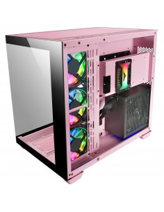Mars Gaming MCV4 Rosa Torre Gaming Custom XXL E-ATX Ventana Cristal Templado Lateral y Frontal Sin Marco Estructura Modular 2