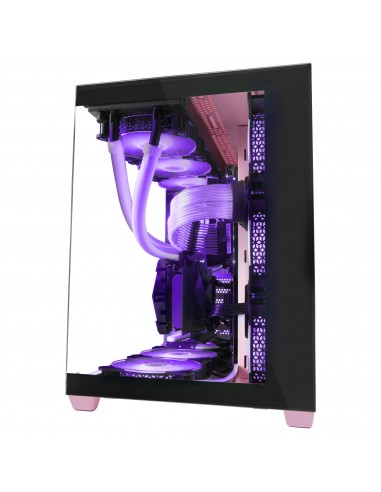Mars Gaming MCV4 Rosa Torre Gaming Custom XXL E-ATX Ventana Cristal Templado Lateral y Frontal Sin Marco Estructura Modular