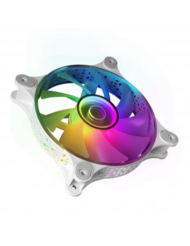 Mars Gaming MF-3DKIT Blanco Kit 3 Ventiladores ARGB 360° 12cm Espejo Infinito 3D Sistema Anti-vibraciones Controlador ARGB