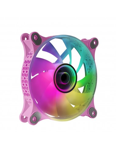 Mars Gaming MF-3D Rosa Ventilador ARGB 360° 12cm Espejo Infinito 3D Sistema Anti-vibraciones Ultra-silencioso Compatibilidad