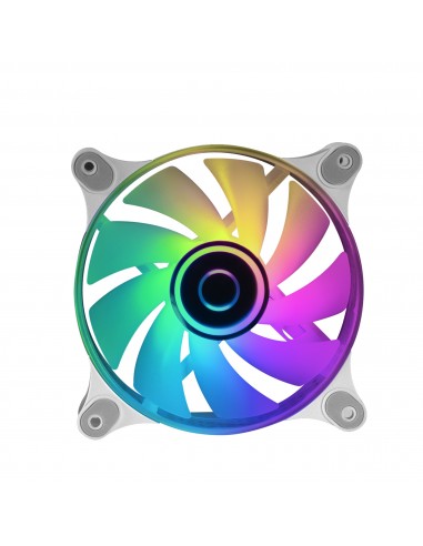 Mars Gaming MF-3D Blanco Ventilador ARGB 360° 12cm Espejo Infinito 3D Sistema Anti-vibraciones Ultra-silencioso Compatibilidad