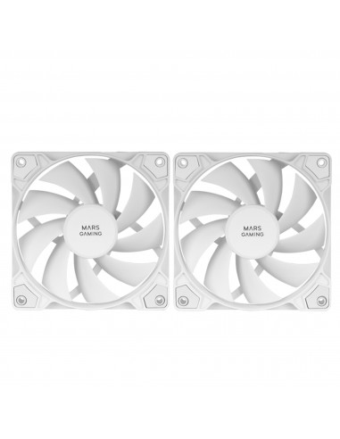Mars Gaming MFPROX2W sistema de refrigeración para ordenador Carcasa del ordenador Ventilador 12 cm Blanco 2 pieza(s)