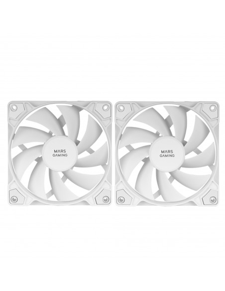 Mars Gaming MFPROX2W sistema de refrigeración para ordenador Carcasa del ordenador Ventilador 12 cm Blanco 2 pieza(s)