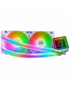 Mars Gaming ML-ULTRA240 Blanco Refrigeración Líquida CPU TDP 500W Espejo Infinito 2 Ventiladores Silenciosos FDB ARGB Tubos 2