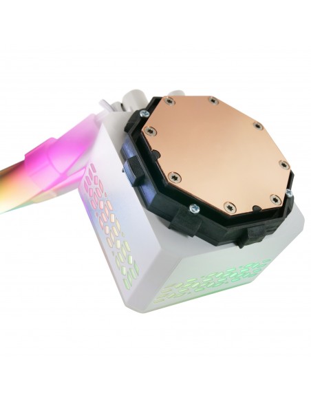 Mars Gaming ML-ULTRA240 Blanco Refrigeración Líquida CPU TDP 500W Espejo Infinito 2 Ventiladores Silenciosos FDB ARGB Tubos