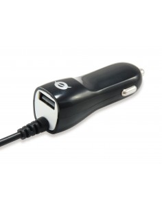 Conceptronic CUSBCARMICU2A cargador de dispositivo móvil Universal Negro, Blanco Encendedor de cigarrillos Auto