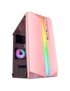 Mars Gaming MC-S1 Rosa Caja PC Compacta Gaming Micro-ATX Iluminación ARGB 12 Modos Ventilador FRGB Ventana Lateral Completa 2