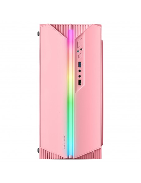 Mars Gaming MC-S1 Rosa Caja PC Compacta Gaming Micro-ATX Iluminación ARGB 12 Modos Ventilador FRGB Ventana Lateral Completa