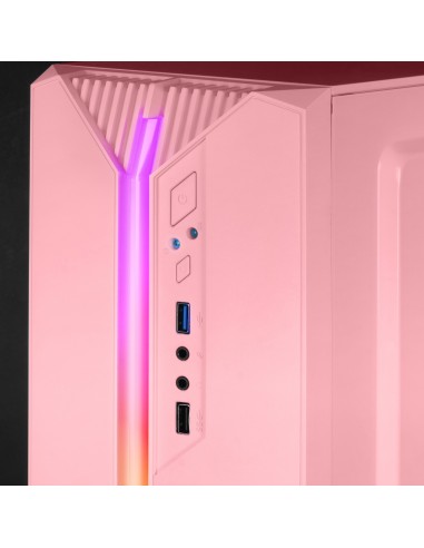 Mars Gaming MC-S1 Rosa Caja PC Compacta Gaming Micro-ATX Iluminación ARGB 12 Modos Ventilador FRGB Ventana Lateral Completa