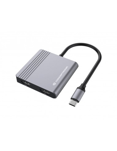 Conceptronic DONN13G base para portátil y replicador de puertos Alámbrico USB 3.2 Gen 1 (3.1 Gen 1) Type-C Gris