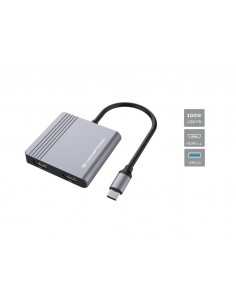 Conceptronic DONN13G base para portátil y replicador de puertos Alámbrico USB 3.2 Gen 1 (3.1 Gen 1) Type-C Gris 2