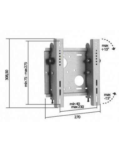 ITB AMOMBMONOPLS soporte para TV Plata