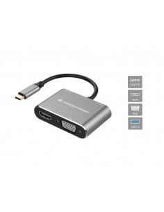 Conceptronic DONN16G base para portátil y replicador de puertos Alámbrico USB 3.2 Gen 1 (3.1 Gen 1) Type-C Negro, Plata 2