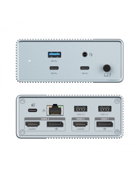 Targus HDG212B-GL base para portátil y replicador de puertos Alámbrico USB 3.2 Gen 1 (3.1 Gen 1) Type-C Gris