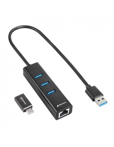 Sharkoon 4044951037575 base para portátil y replicador de puertos Inalámbrico USB 3.2 Gen 1 (3.1 Gen 1) Type-C Negro