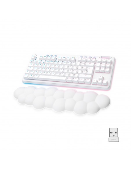 Logitech G G715 teclado RF Wireless + Bluetooth QWERTY Español Blanco