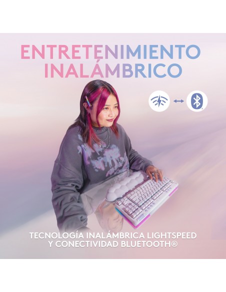 Logitech G G715 teclado RF Wireless + Bluetooth QWERTY Español Blanco