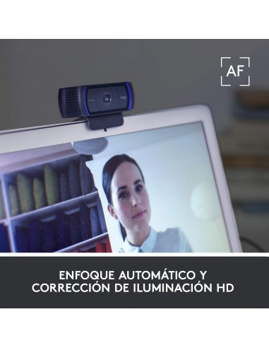 Logitech Hd Pro C920 cámara web 3 MP 1920 x 1080 Pixeles USB 2.0 Negro